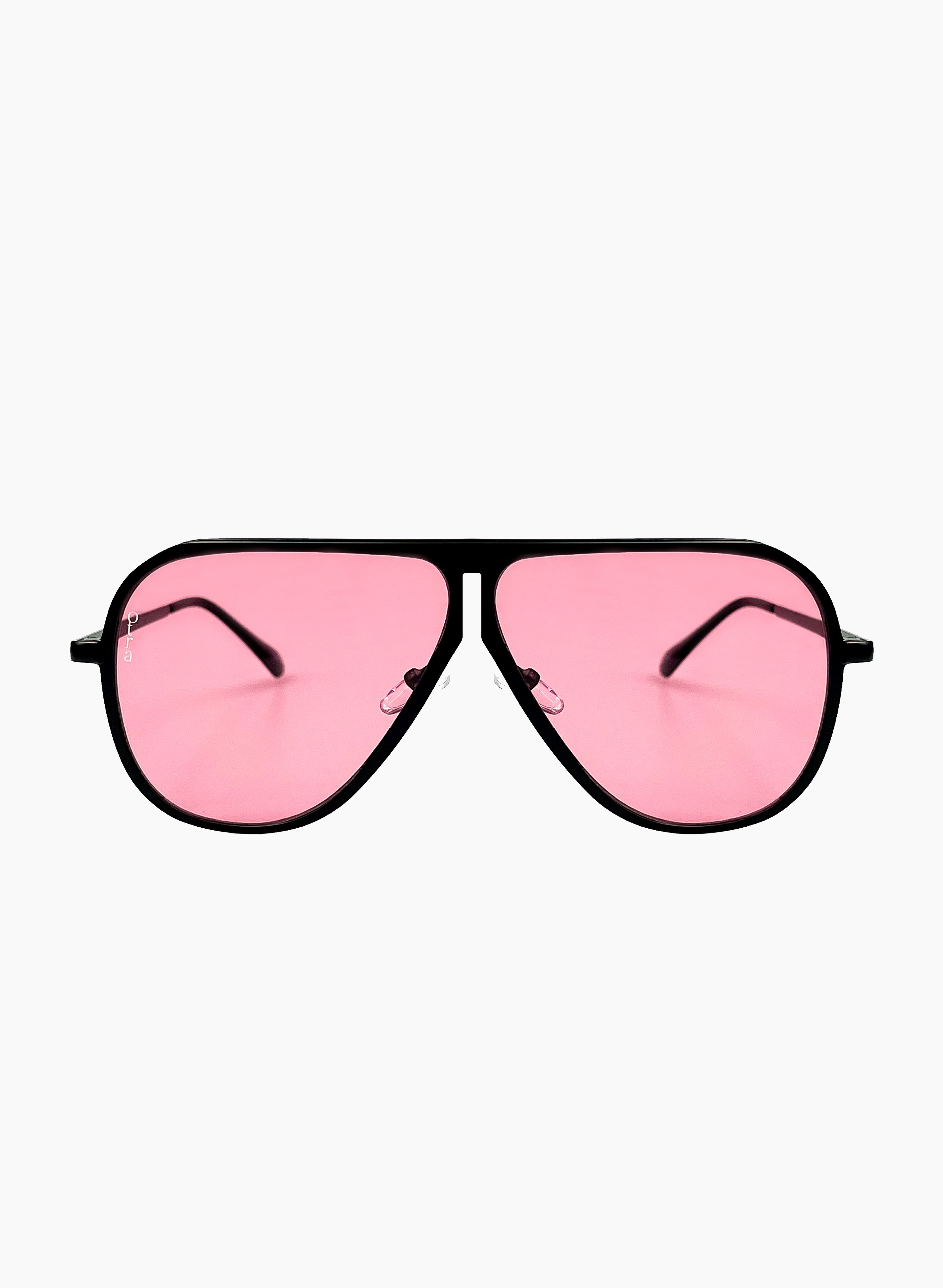 otra transit small gold & pink metal frame aviator sunglasses eyewear NEW Otra Eyewear - Transit Sunglasses in Gold – Blond Genius main image 3
