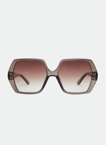 Fleur Oversized Square Sunglasses- Trans Olive/ Brown Fade  display picture 3