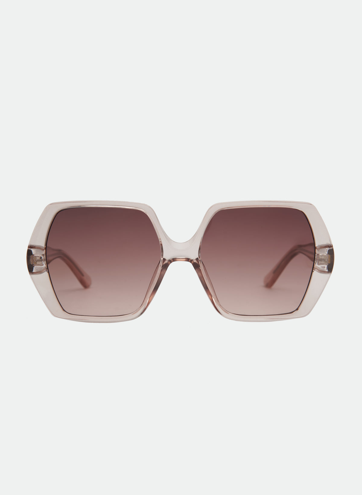 Fleur Oversized Square Sunglasses- Trans Taupe/ Brown Fade  display picture 2