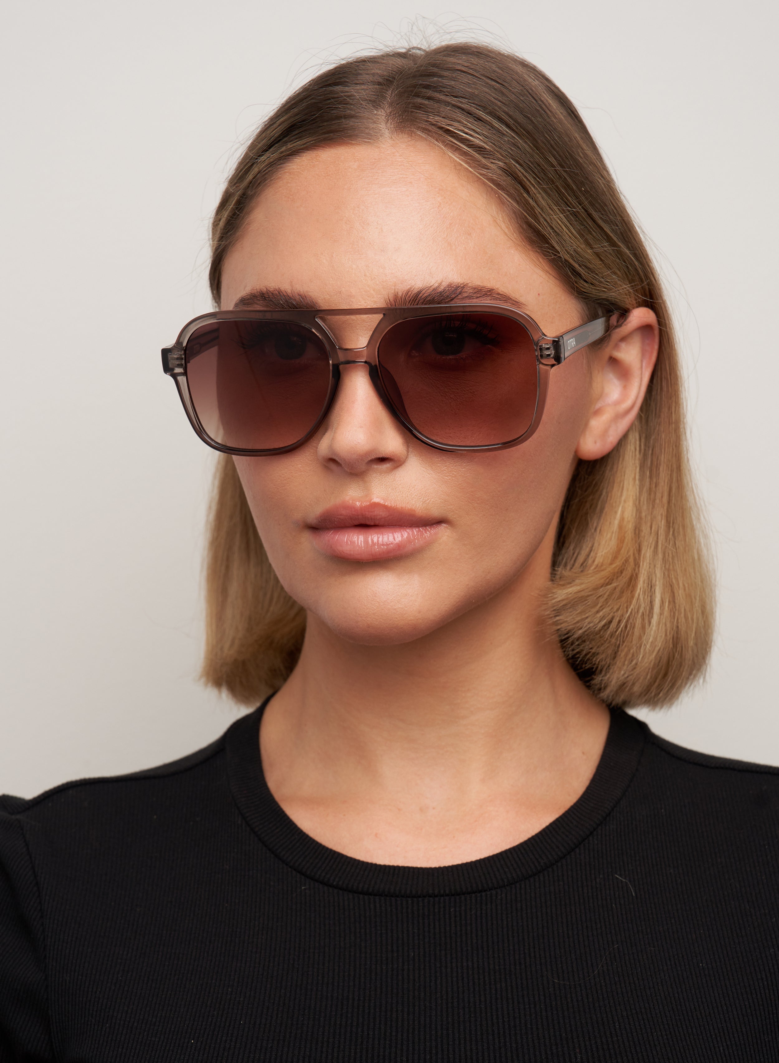 Kori Aviator Sunglasses-Trans Olive/ Brown Fade – Otra Eyewear