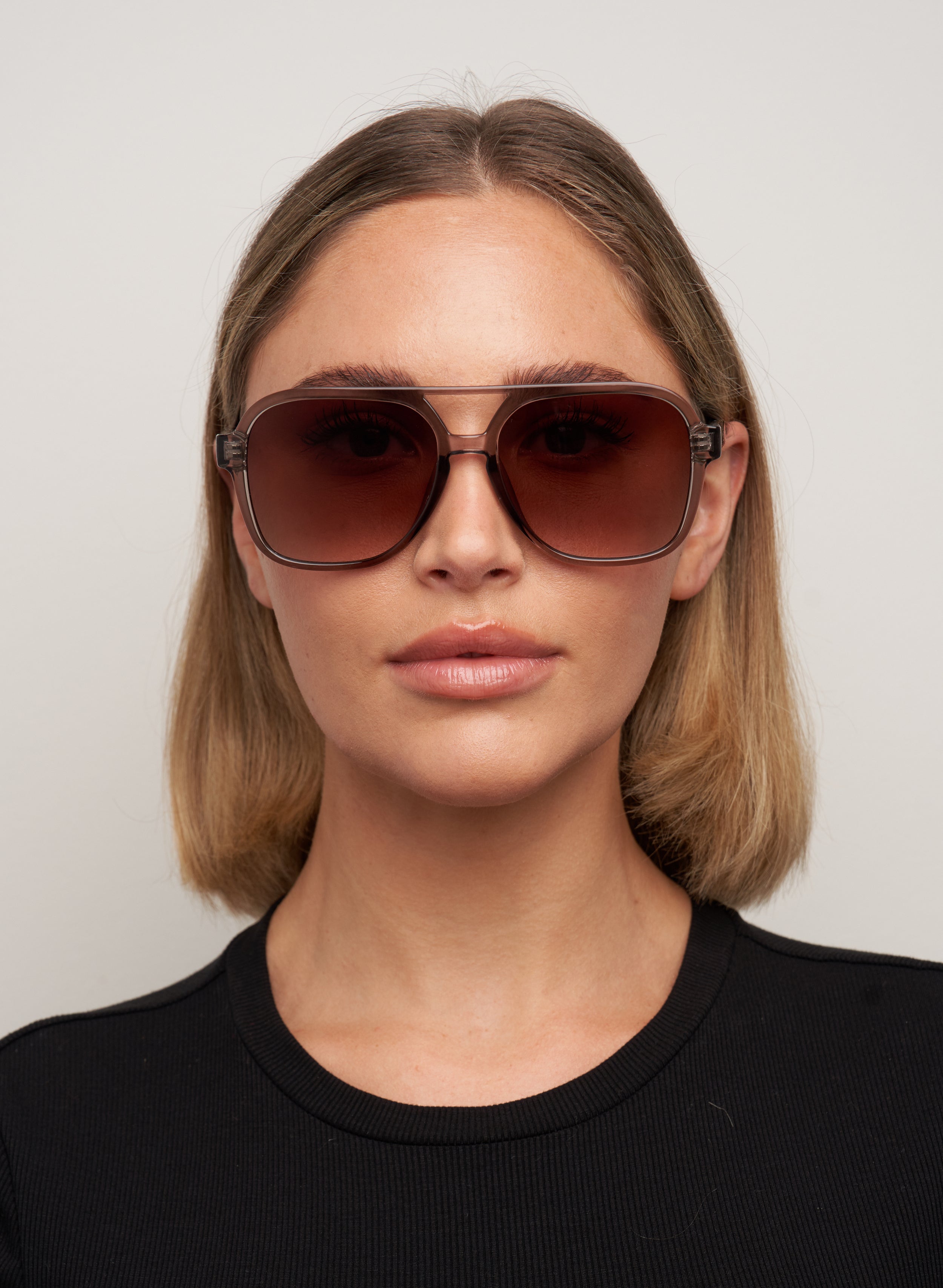 Kori Aviator Sunglasses-Trans Olive/ Brown Fade – Otra Eyewear