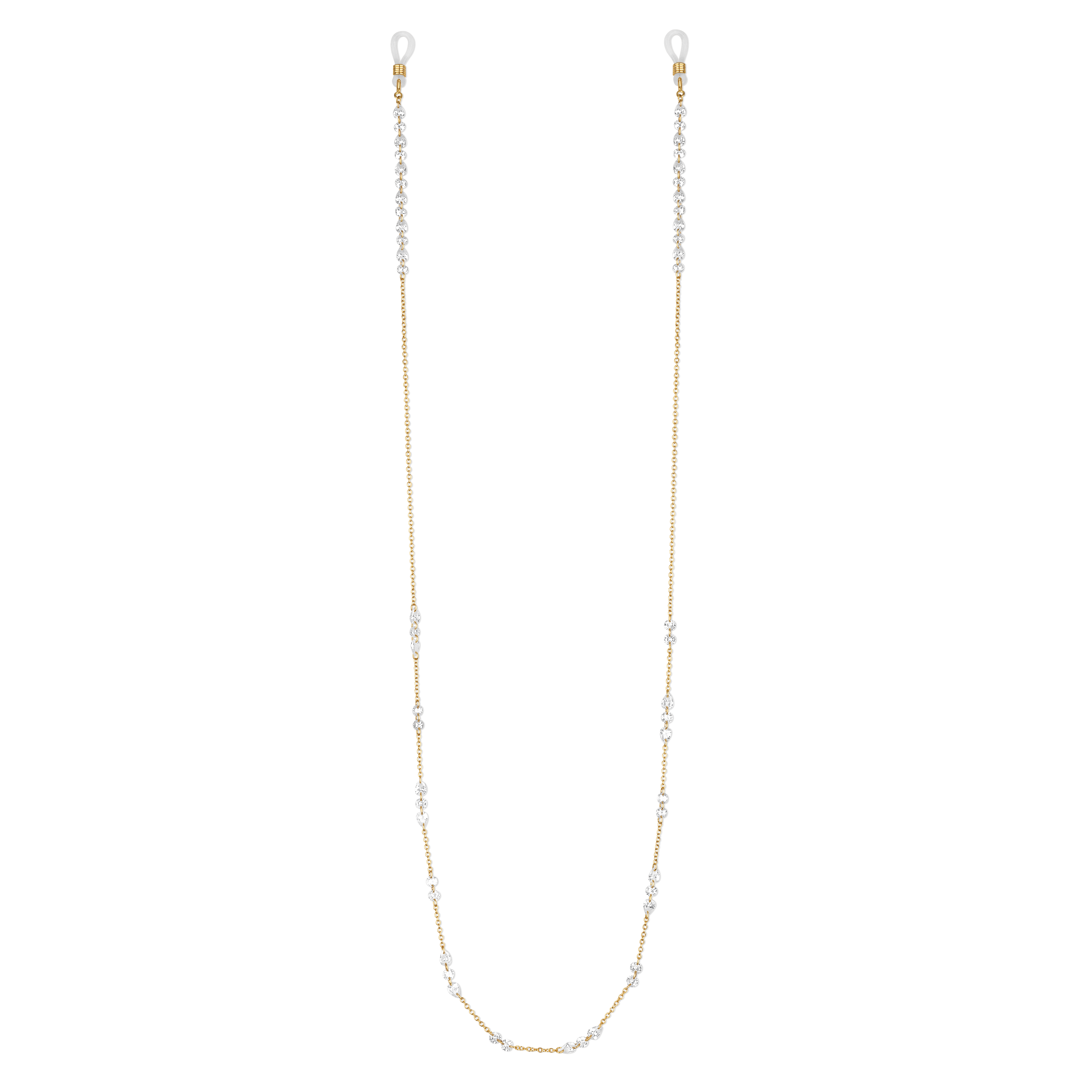 Stella White Stones Eyewear Chain - Gold