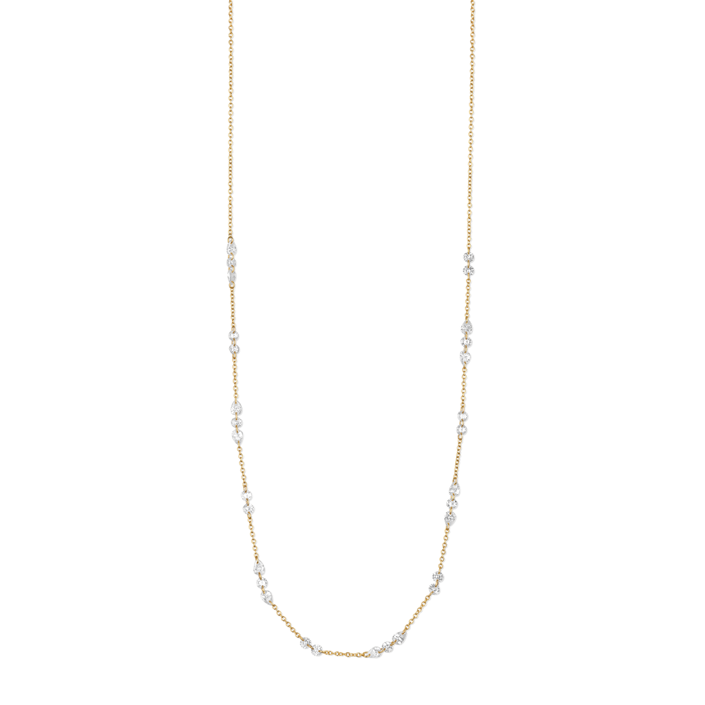 Stella White Stones Eyewear Chain - Gold