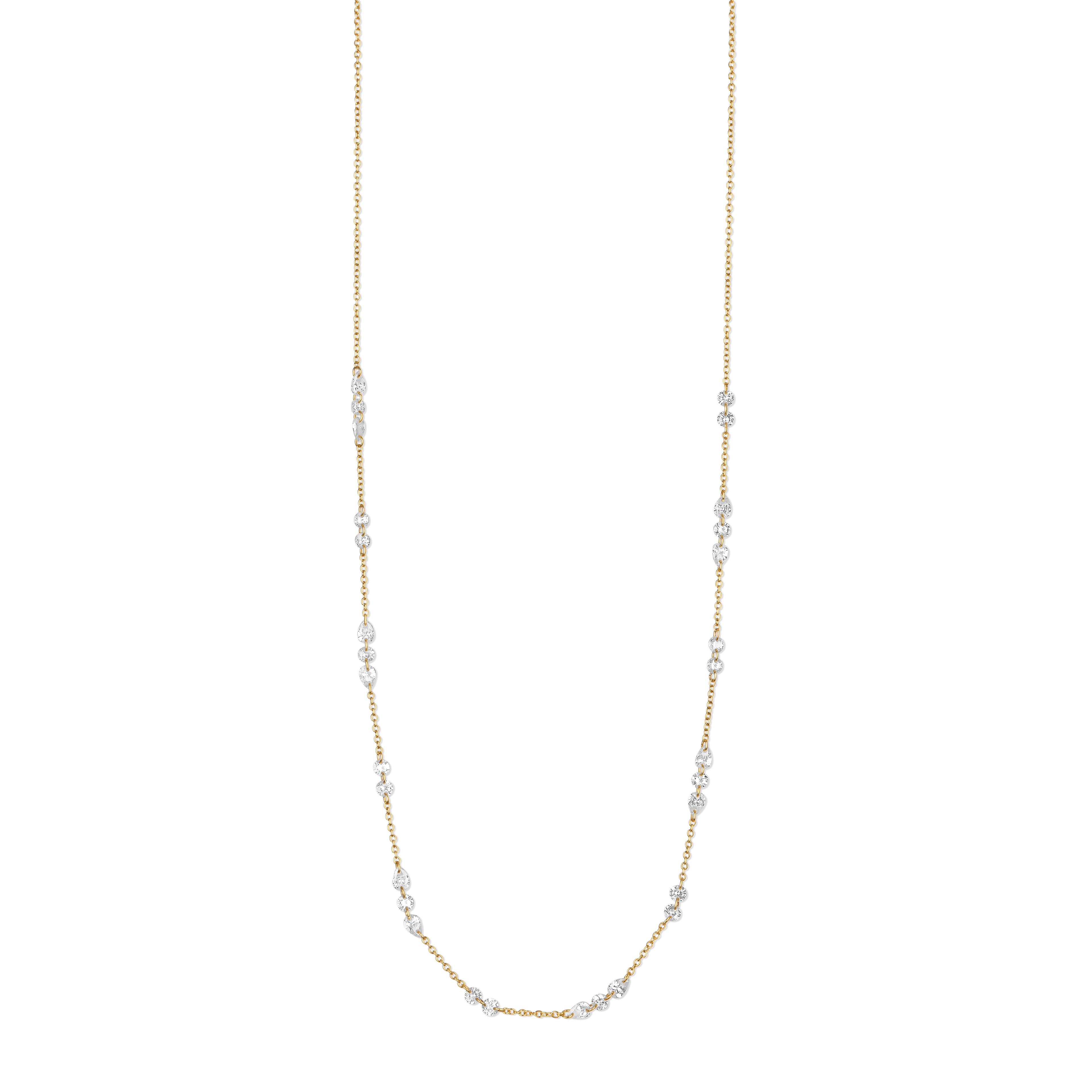 Stella White Stones Eyewear Chain - Gold