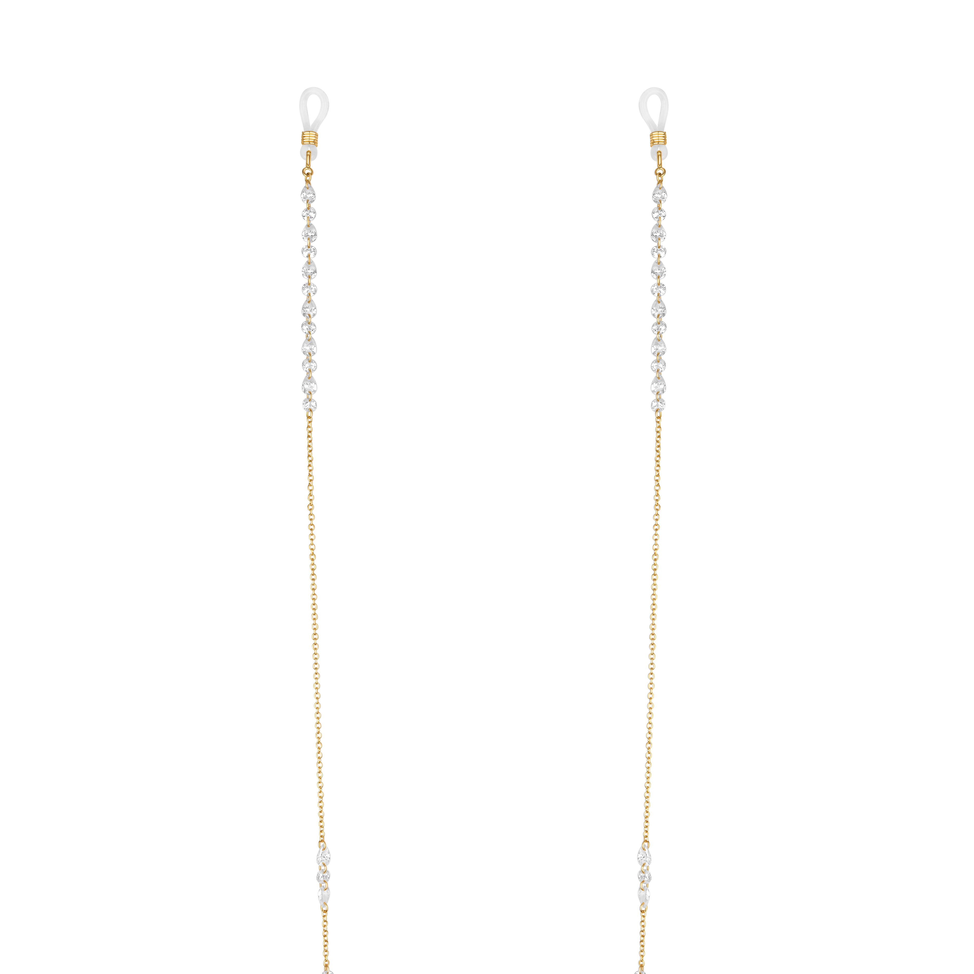 Stella White Stones Eyewear Chain - Gold