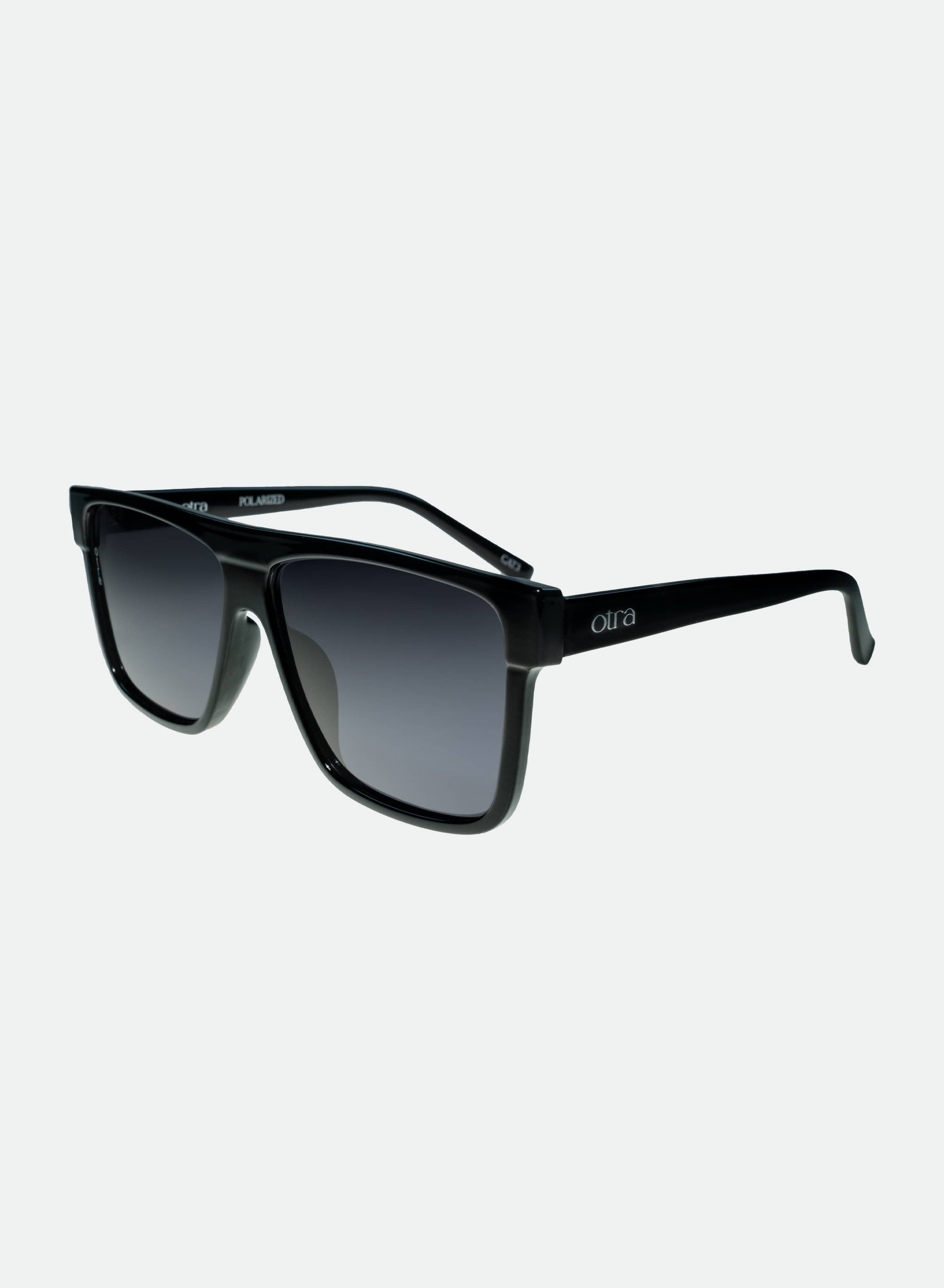 Side view of Amos flat top oversized polarized sunglasses 