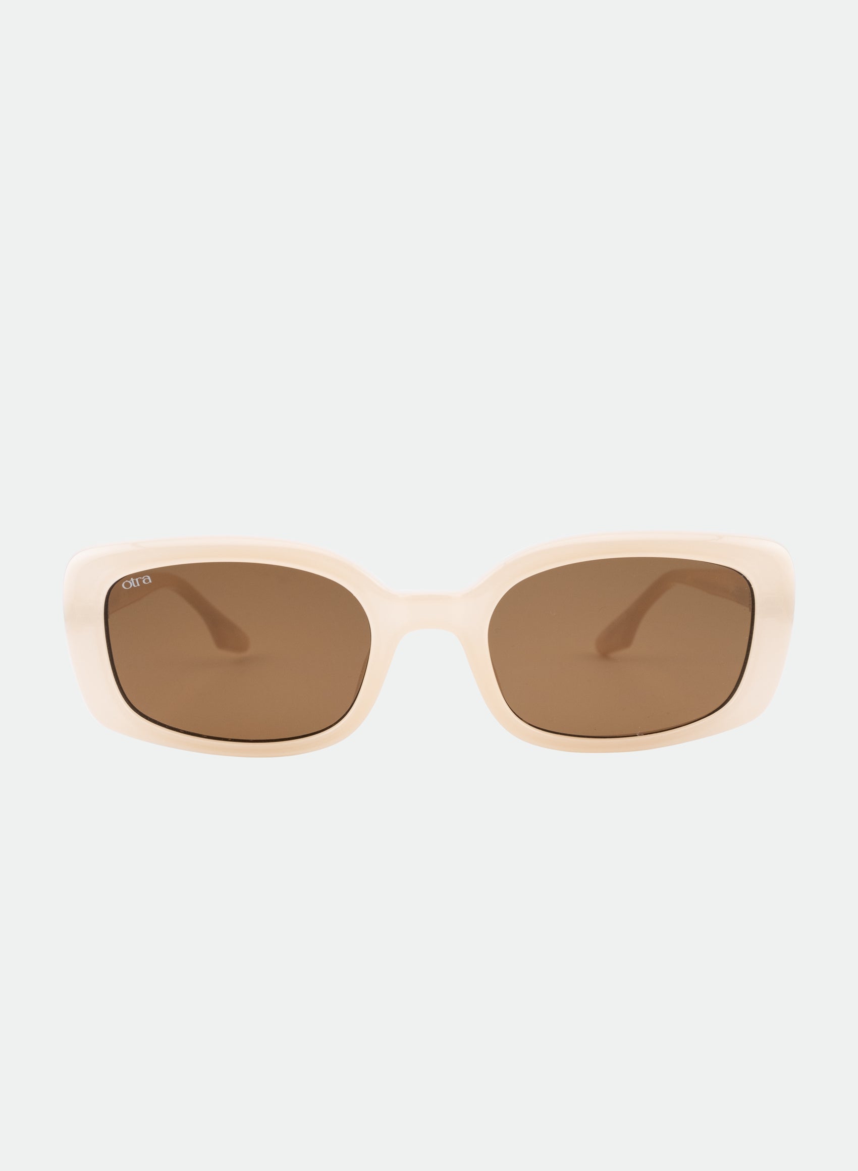 Daisy sunglasses in frosted ivory front view