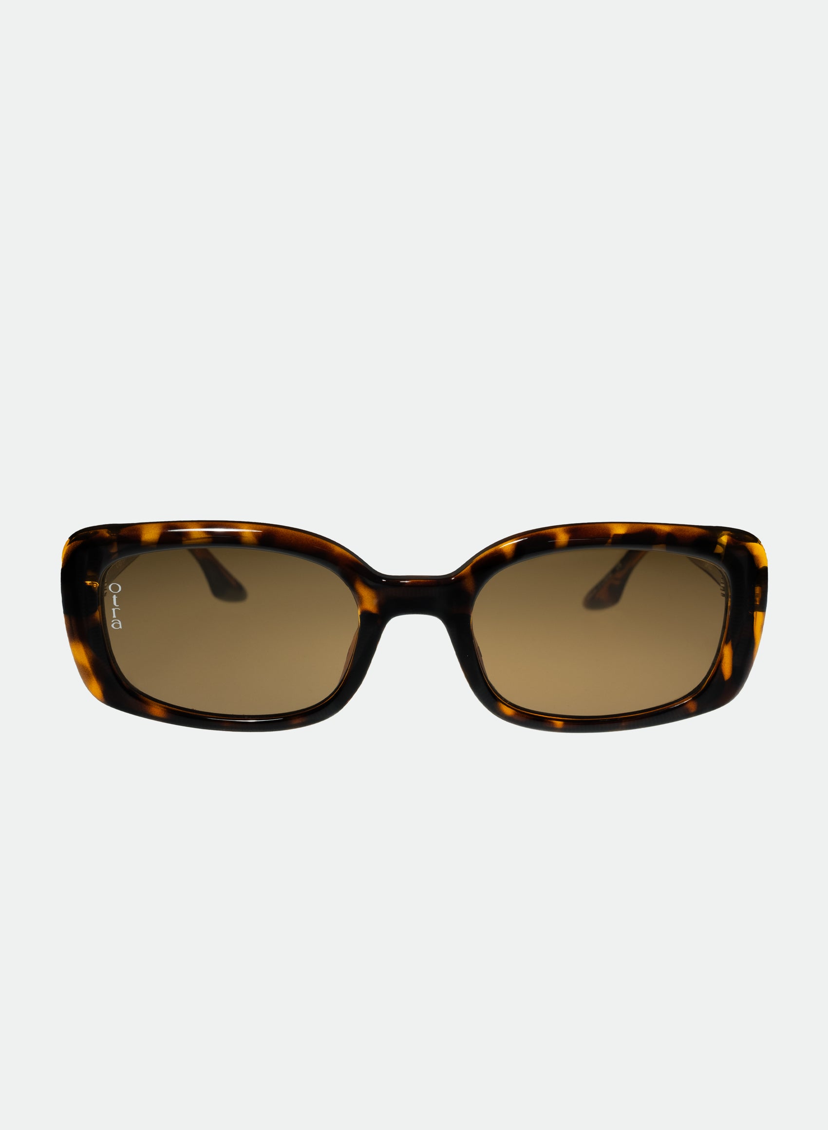 Daisy small rectangle sunglasses in brown tortoiseshell