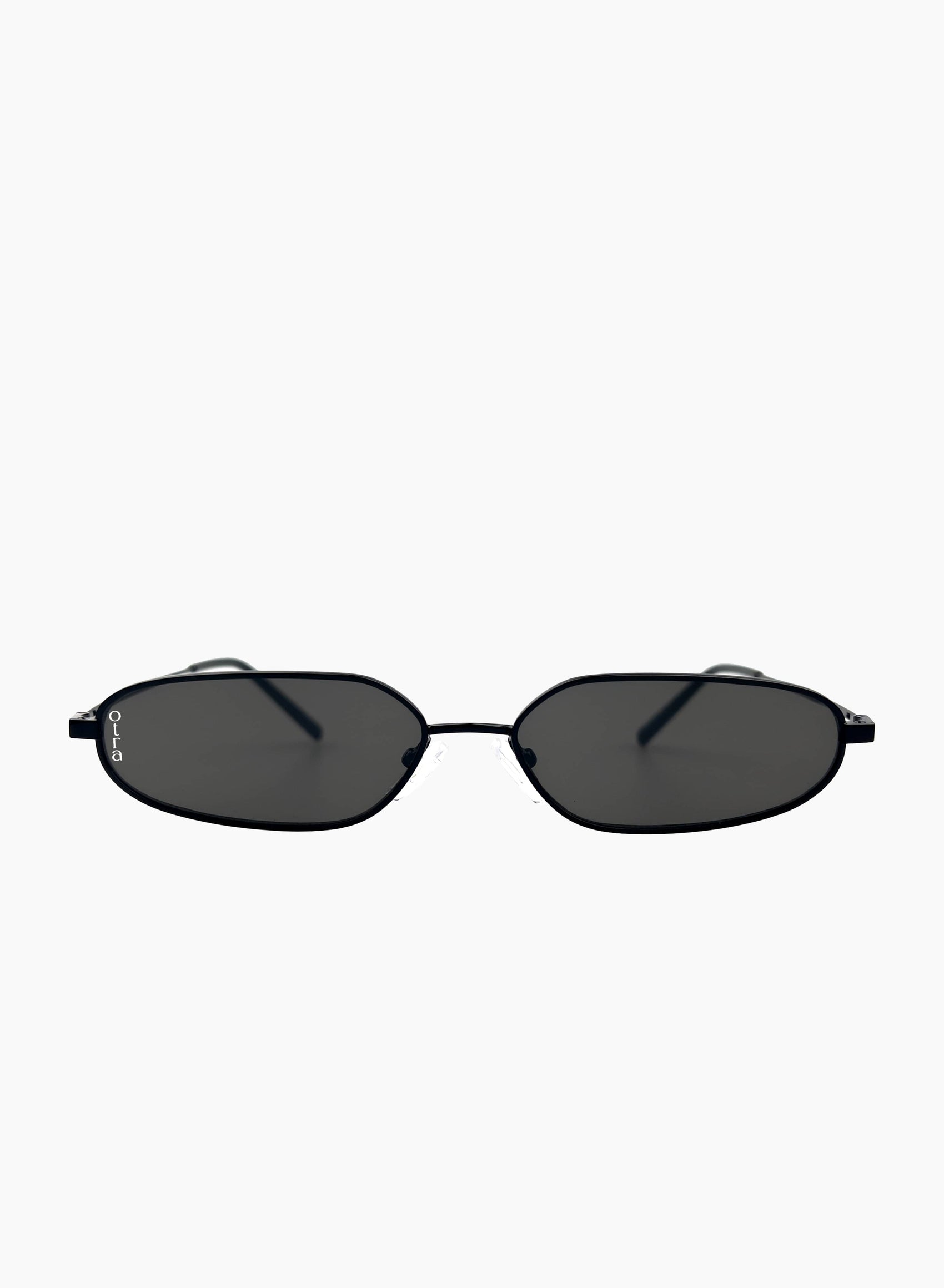 Drew slim metal sunglasses in black