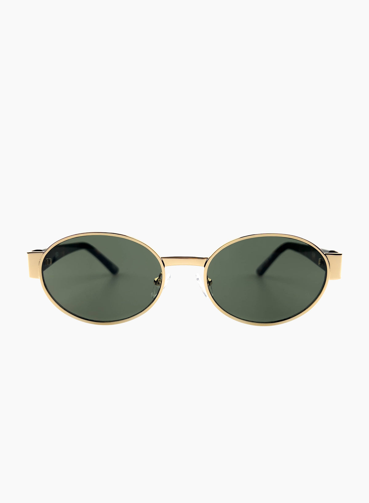 Echo Round Metal Sunglasses – Gold & Green Lens – Otra Eyewear