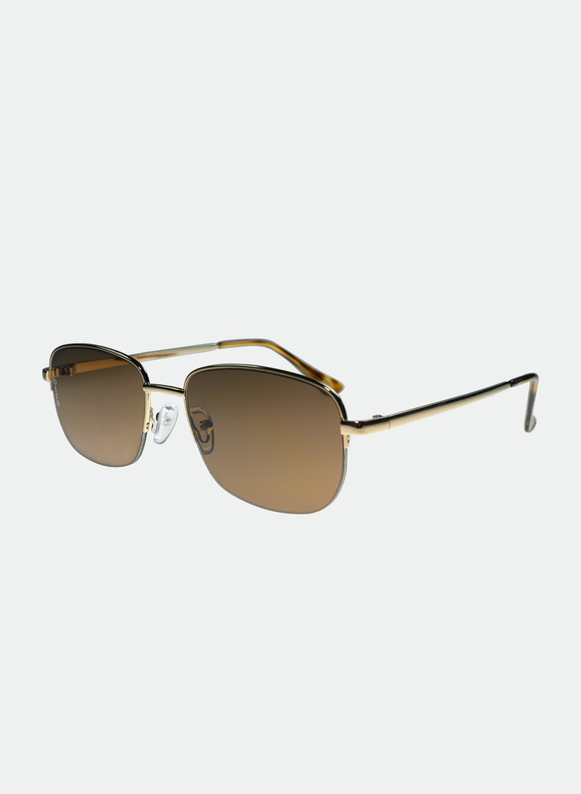 Side view of Junior metal frame sunglasses in gold 