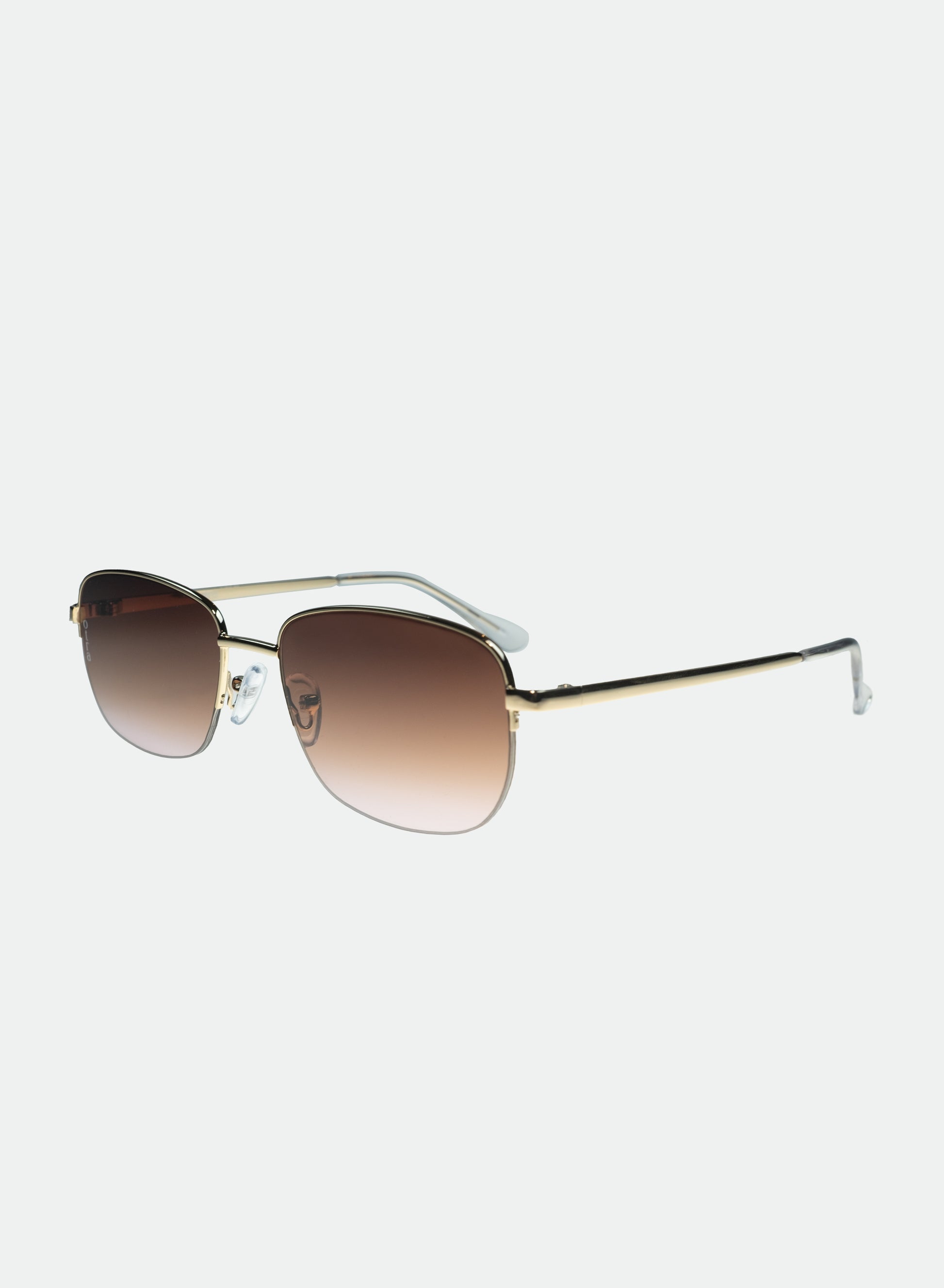 Side view of Junior small metal sunglasses in brown