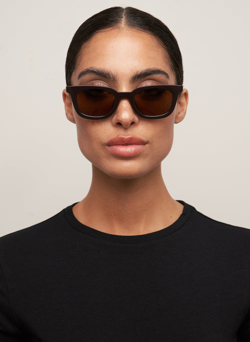 Nia Chocolate Wayfarer Sunglasses – Brown Lens – Otra Eyewear display picture 1