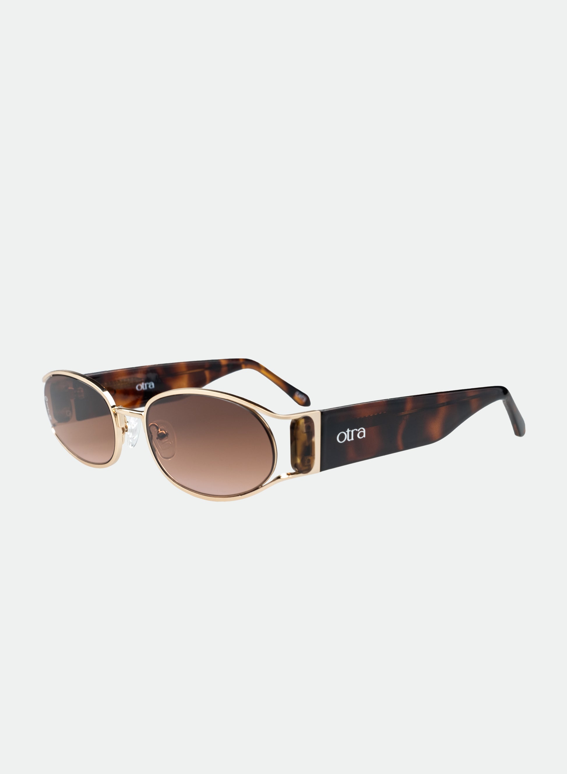 Polly sunglasses in gold tortoiseshell side view