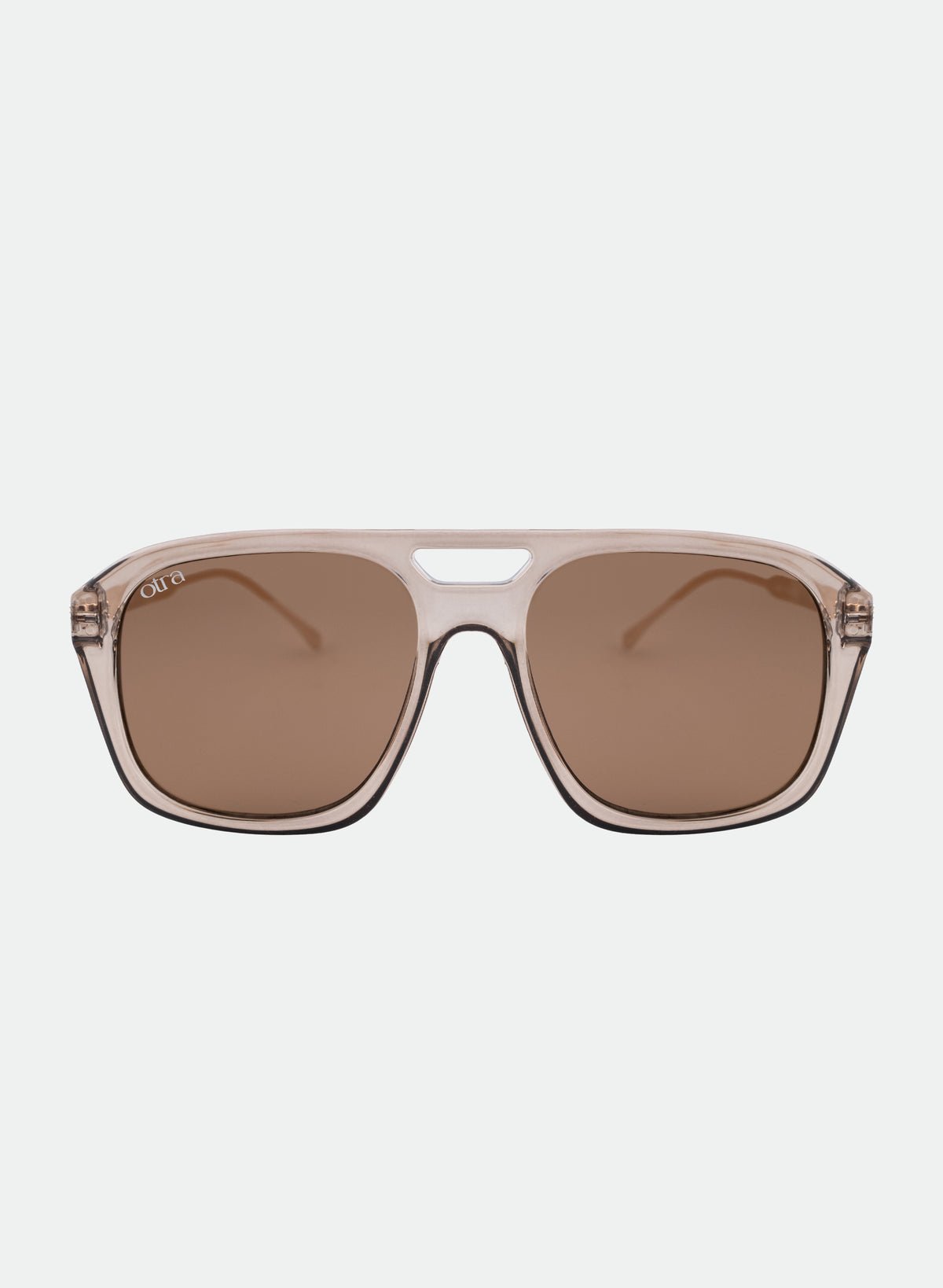 Reina Oversized Sunglasses – Transparent Olive & Brown Lens  display picture 1