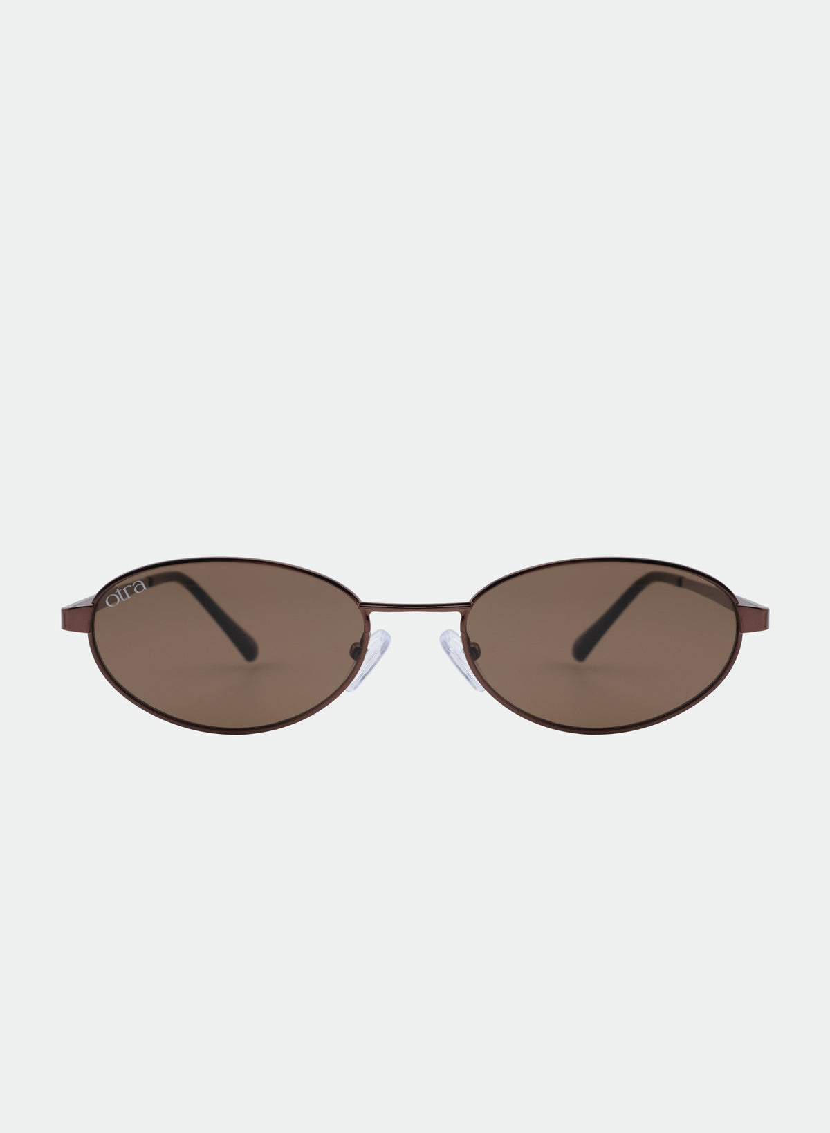 Otra ELLE FRAMELESS RECTANGULAR SUNGLASSES CHOCOLATE Lulu Thin Cat-Eye Sunglasses – Dark Chocolate & Brown Lens  main image 3