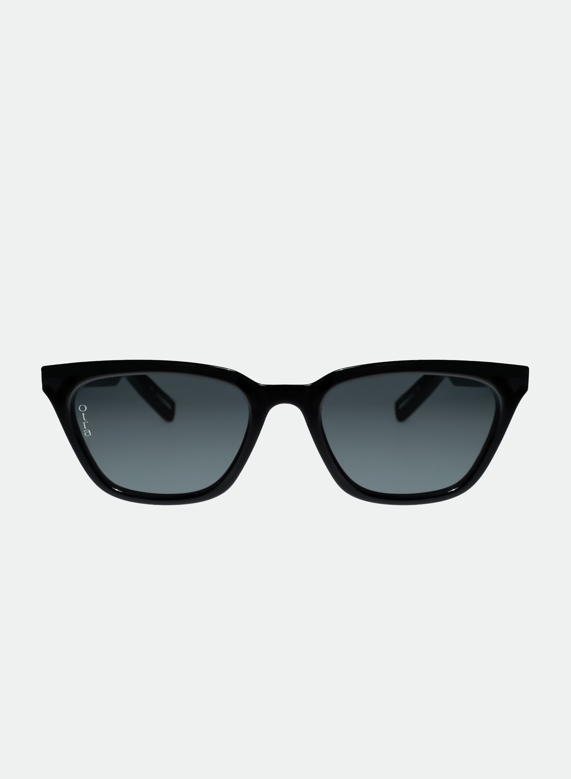 Front view of Seva sunglasses in black 