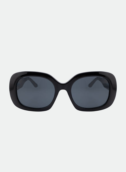 OTRA Round Sunglasses with Case Valerie Round Sunglasses - Black – Otra Eyewear main image 2