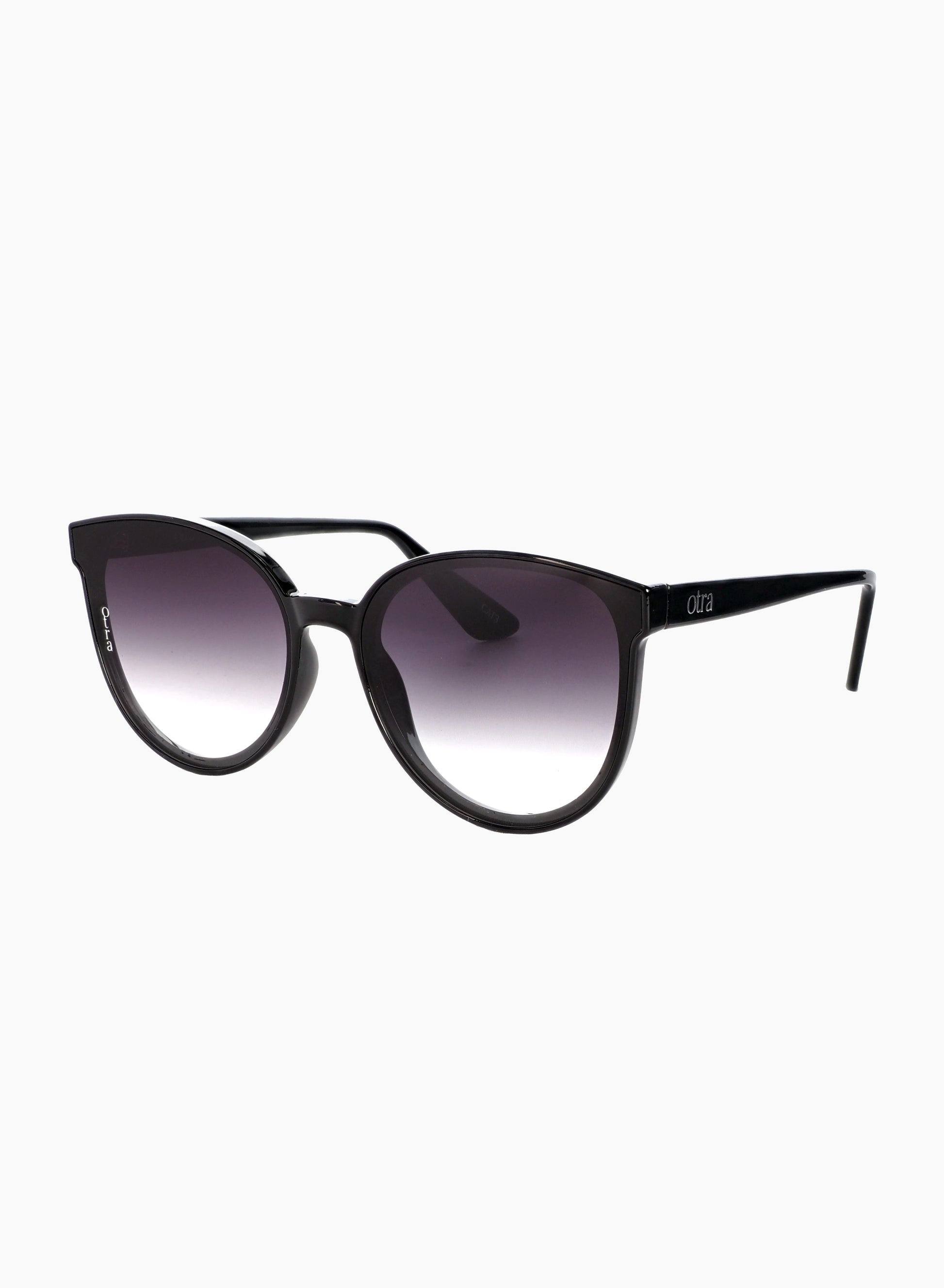 Side view of Dali oversized round sunglasses in black