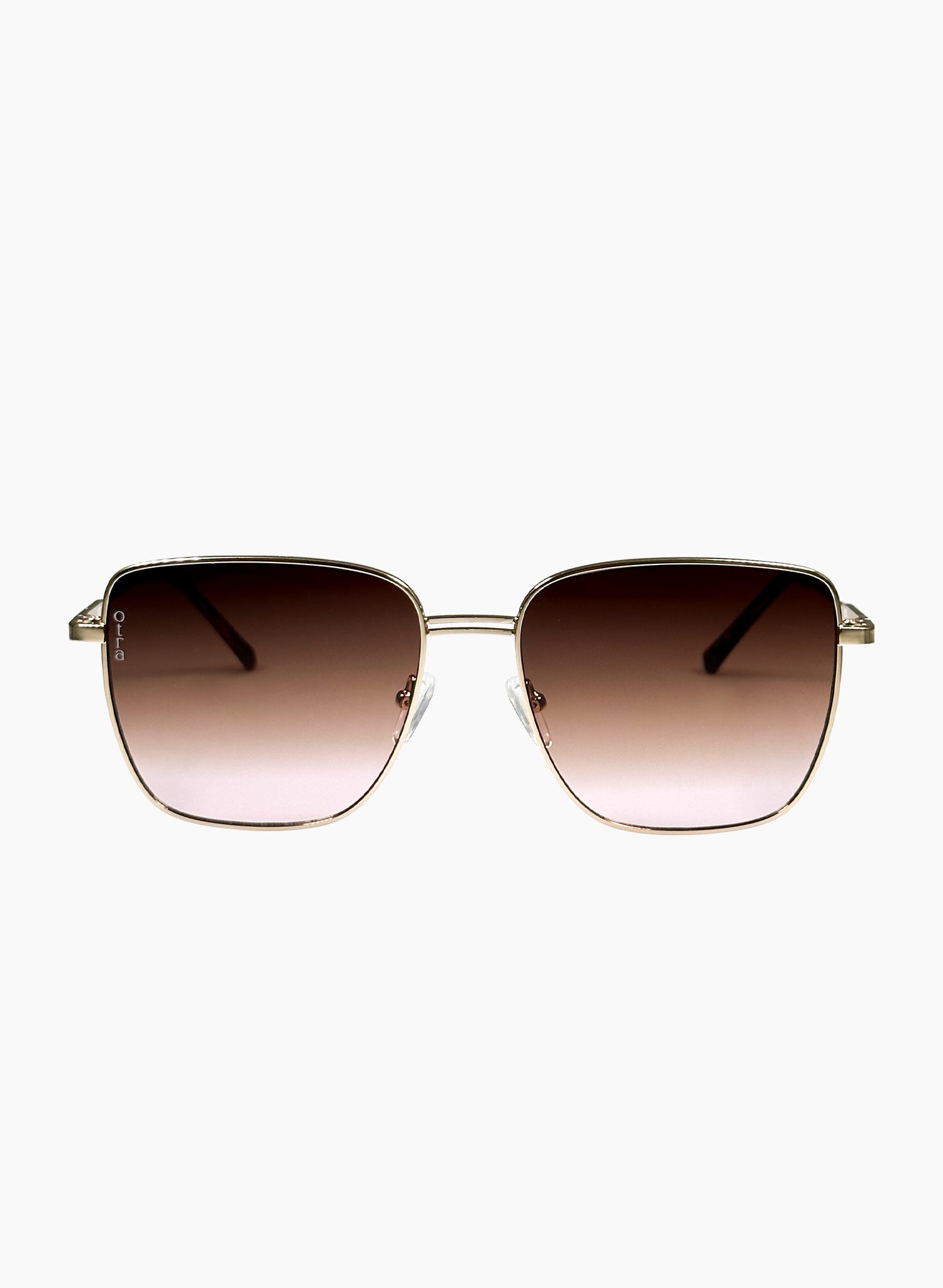 Rita oversized rectangle sunglasses in brown 