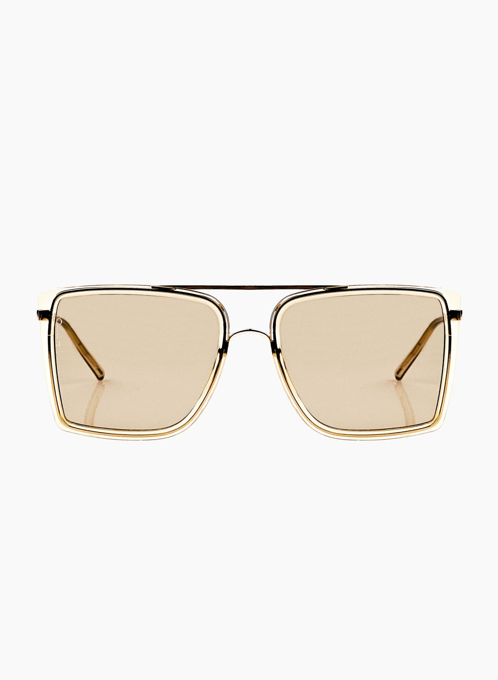 Velda oversized square aviator sunglasses in gold