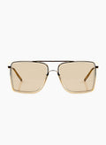 Velda oversized square aviator sunglasses in gold