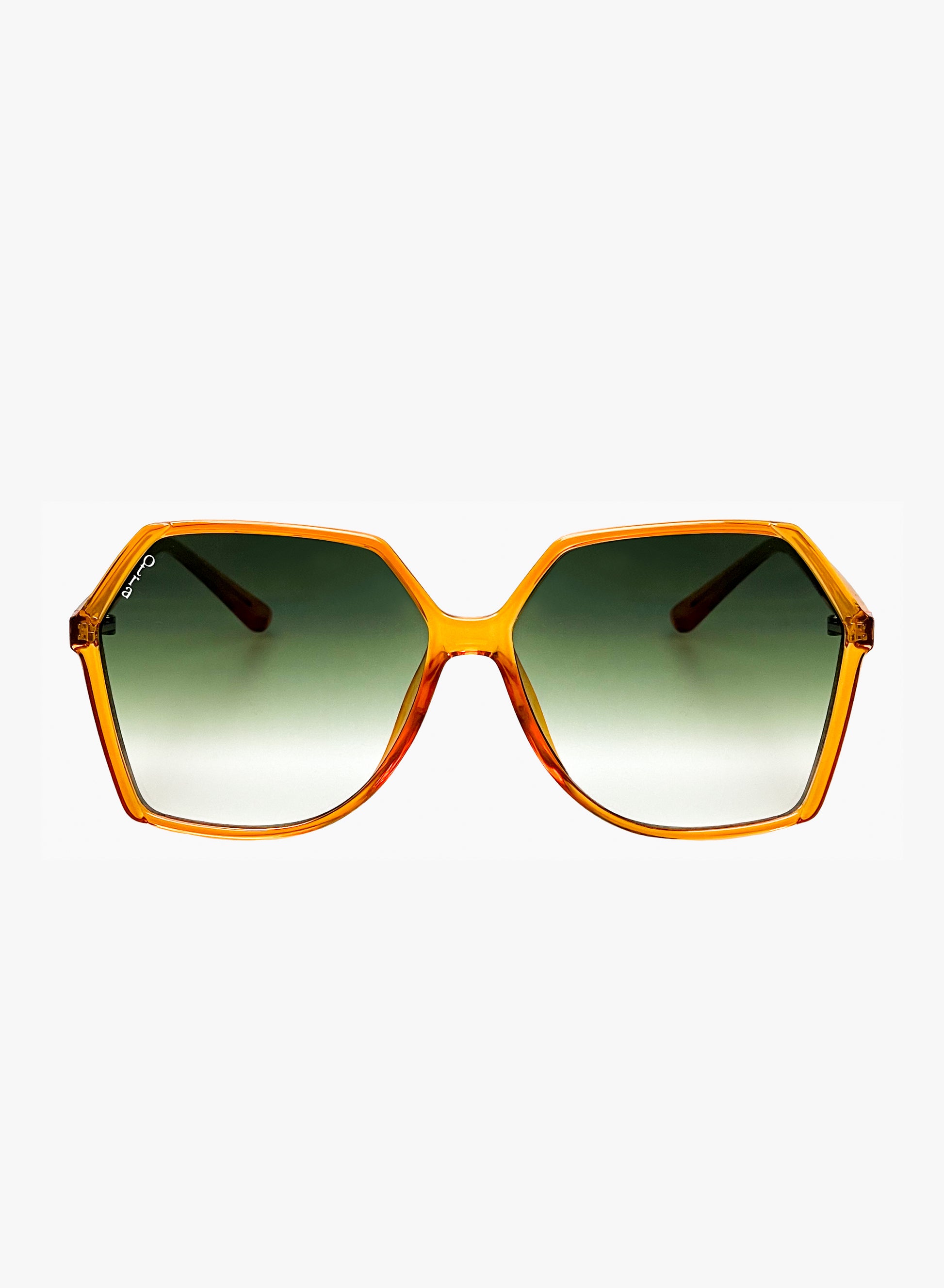 Virgo oversied mod sunglasses in gold and green